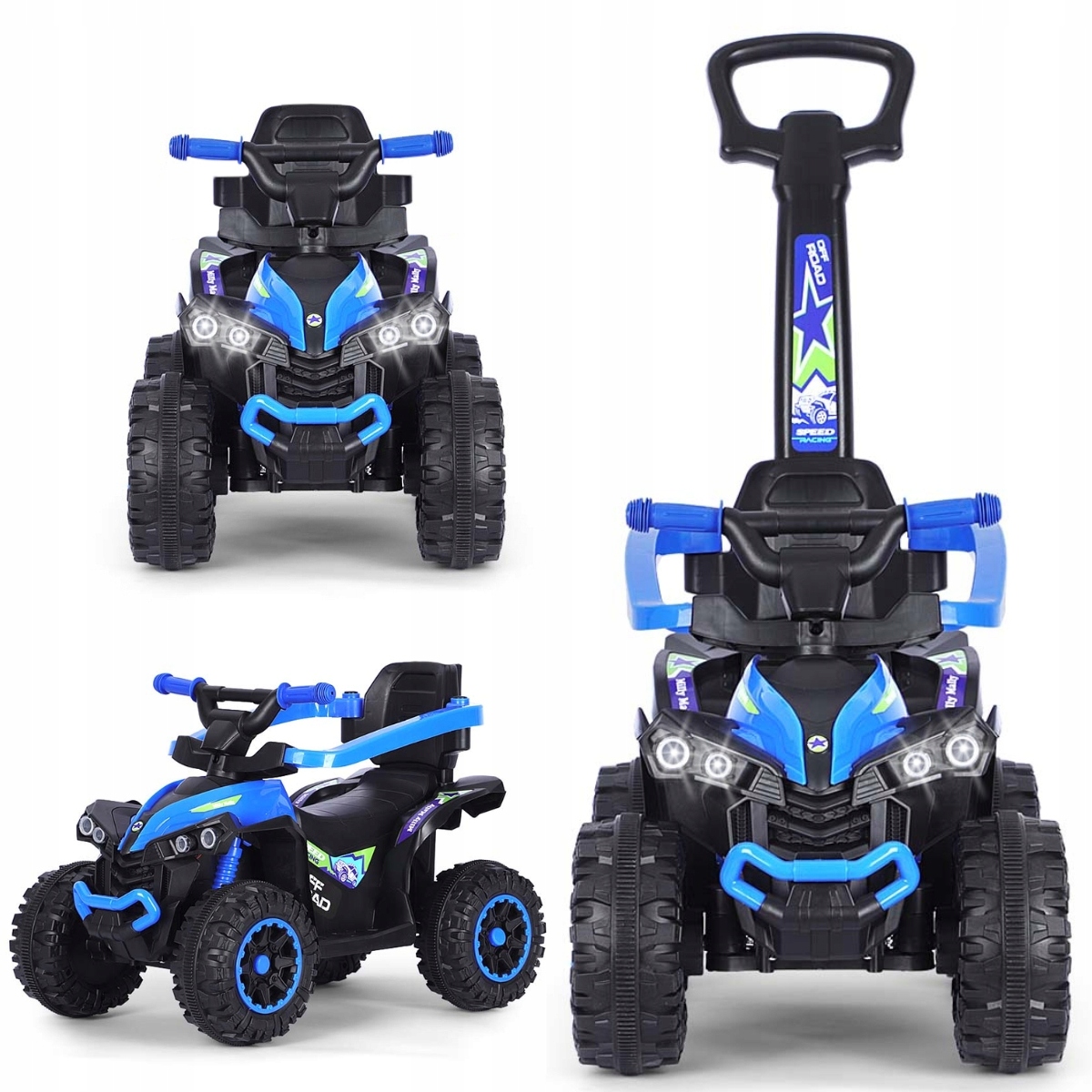 Terenowy Jeździk Z Rączką Pchacz Dla Dziecka 12M+ 3W1 Led Wild Milly Mally