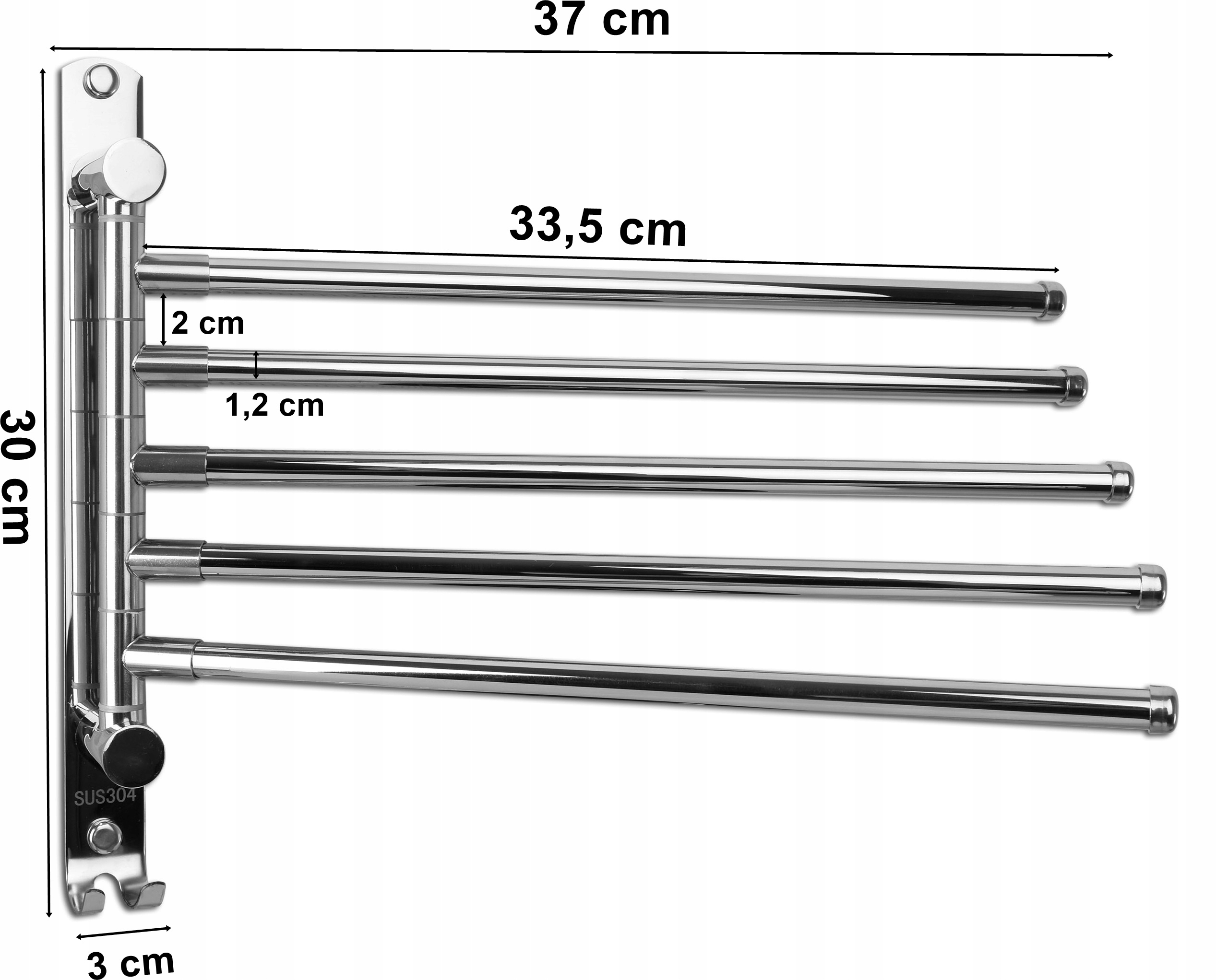 Koupelnový Věšák Na Ručníky Stojící Volně Ramena Kov Chrom
