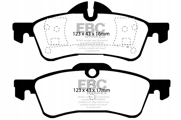 КОЛОДКИ ЗАД EBC GREEN STUFF МІНІ R50 R53 R52 DP21701 