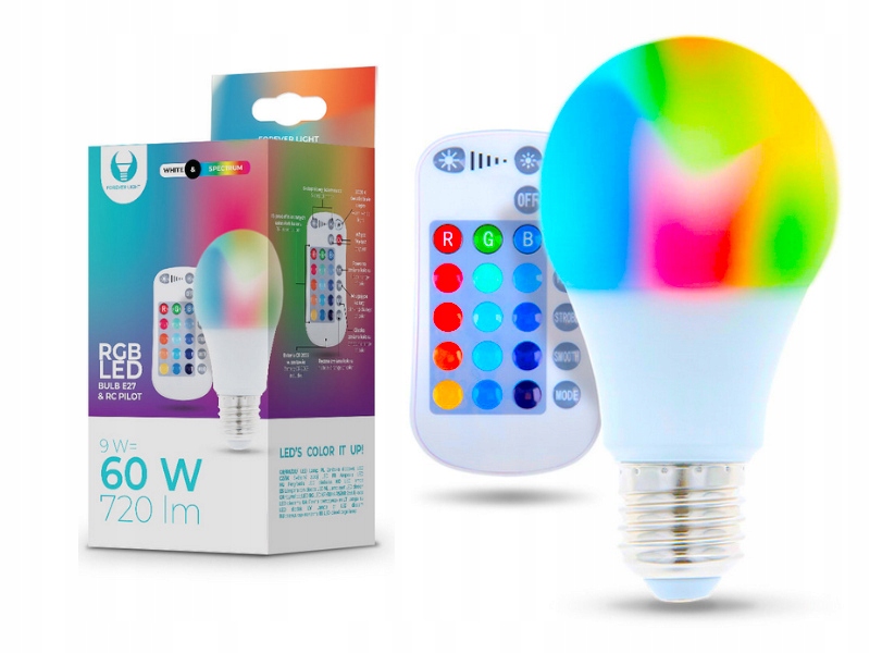 

Żarówka Zmieniająca Led E27 Rgb+w +Pilot