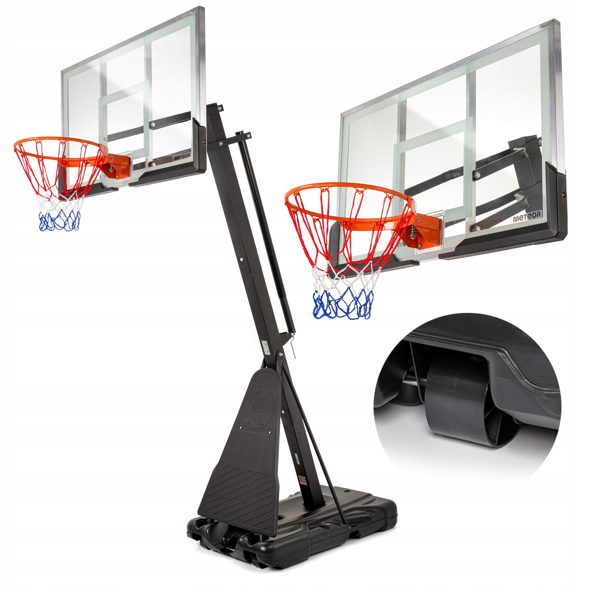 Kosz do koszykówki tablica zestaw regulowany ogrodowy z kółkami 230-305 cm