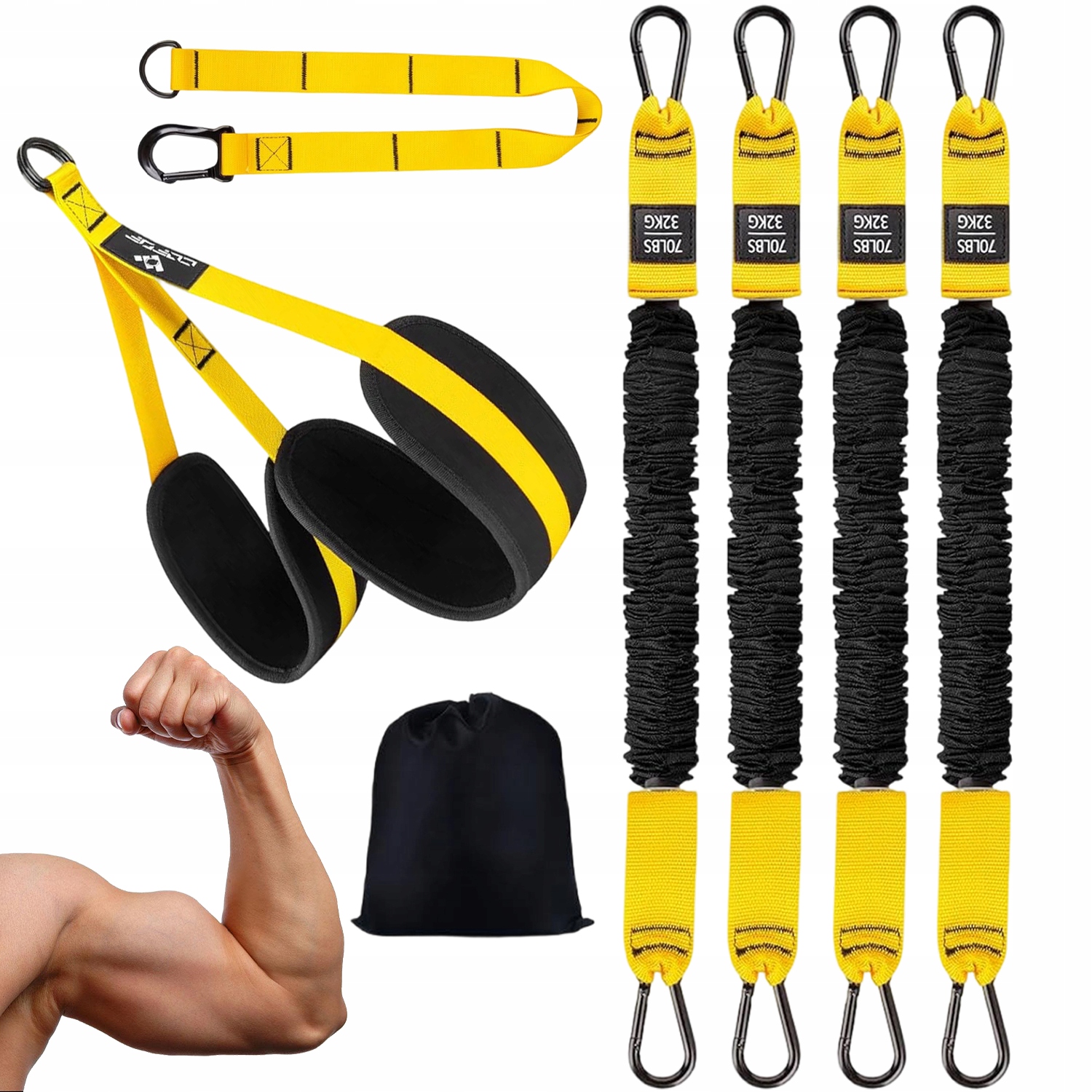 Popruhy Fitness Pásy Pro Cvičení Trénink 75LBS-300LBS