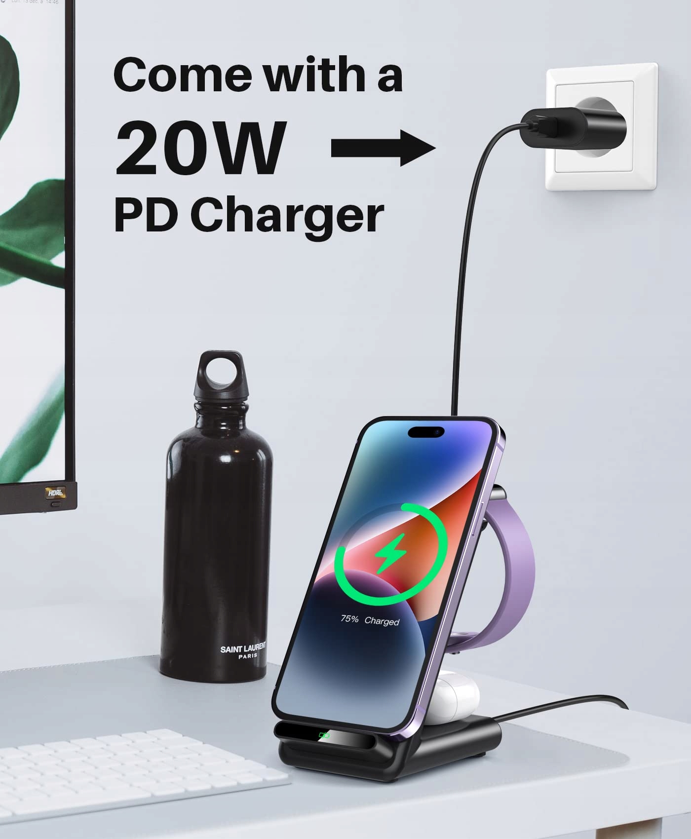 YLLZI ŁADOWARKA INDUKCYJNA DO IPHONE APPLE WATCH AIRPODS PRO 3w1 — miniatura 5