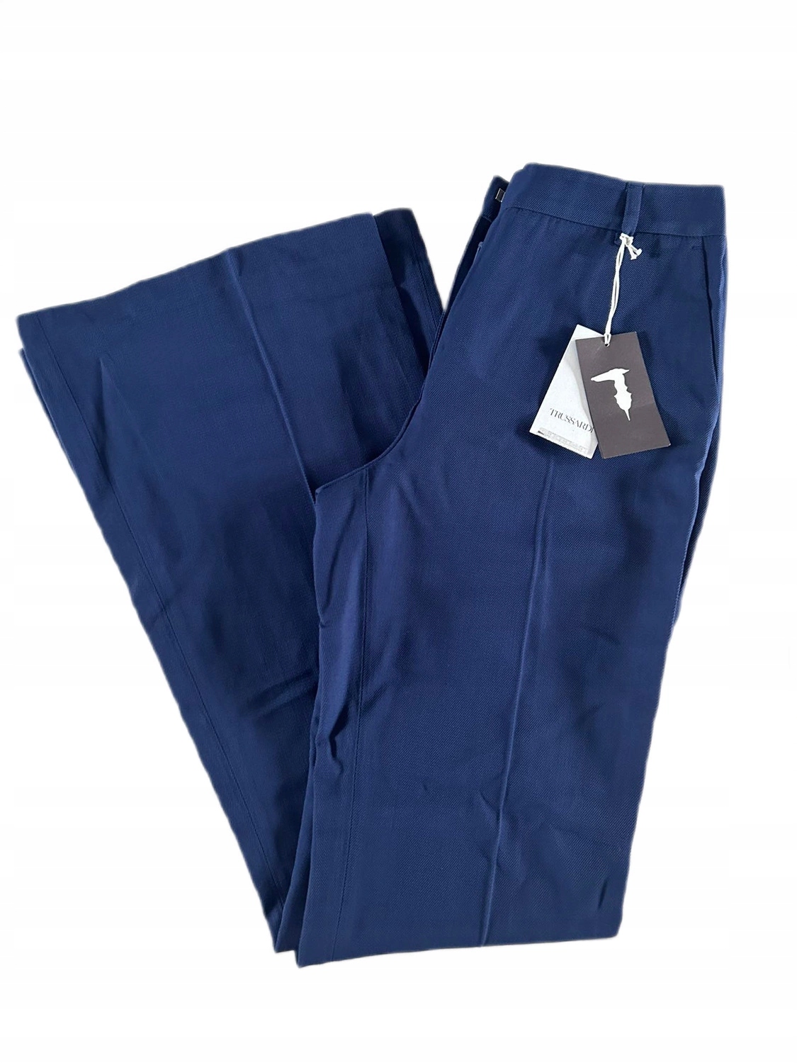 Dámské kalhoty Trussardi s dlouhými zvony, tmavě modré, velikost vel. S