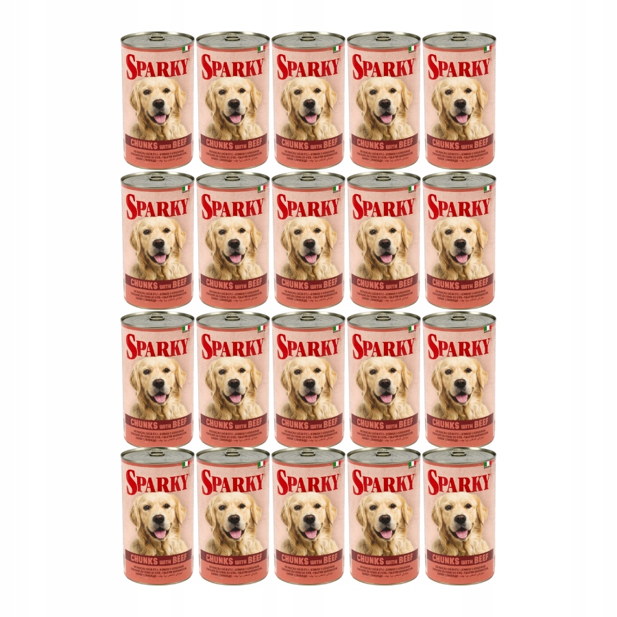 Levně Vlhké krmivo pro psy Sparky s hovězím masem 20x415 g