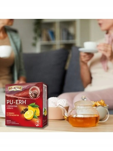 Levně Big Active Pu-Erh Čaj s citronovou příchutí a 40 sáčky