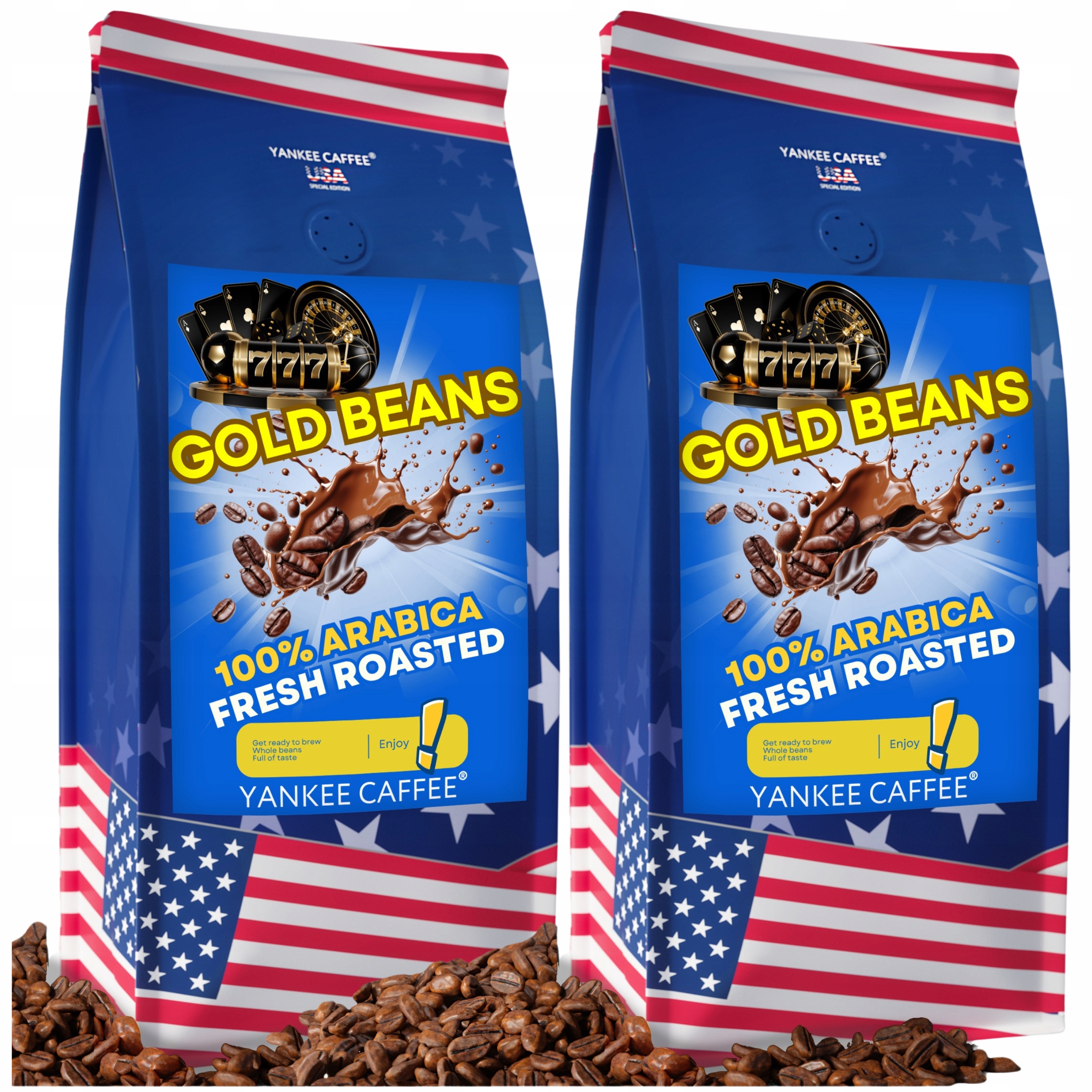 Levně Káva zrnková do kávovaru 2x1kg Čerstvě pražená 100% Arabica Gold Beans