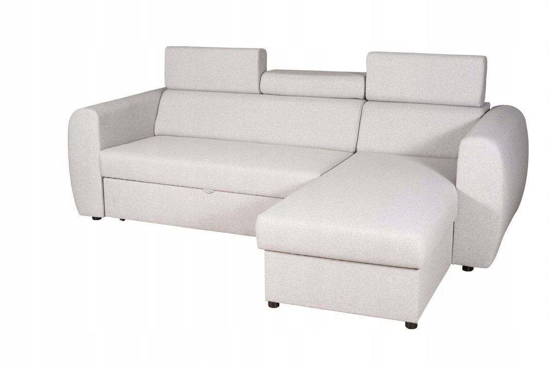 Rohová Sedací Souprava s funkcí spaní Rozkládací Rohová Sedačka Pohovka s úložným prostorem Opěrky hlavy