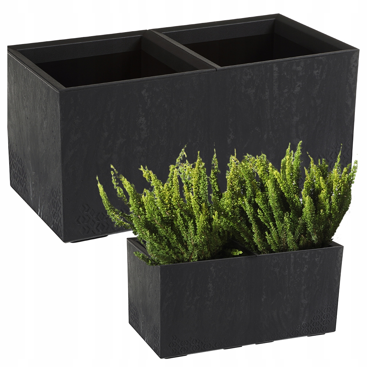 Donica Kwietnik Doniczka Skrzynia Misa Czarny Beton Duży 80x40x40cm