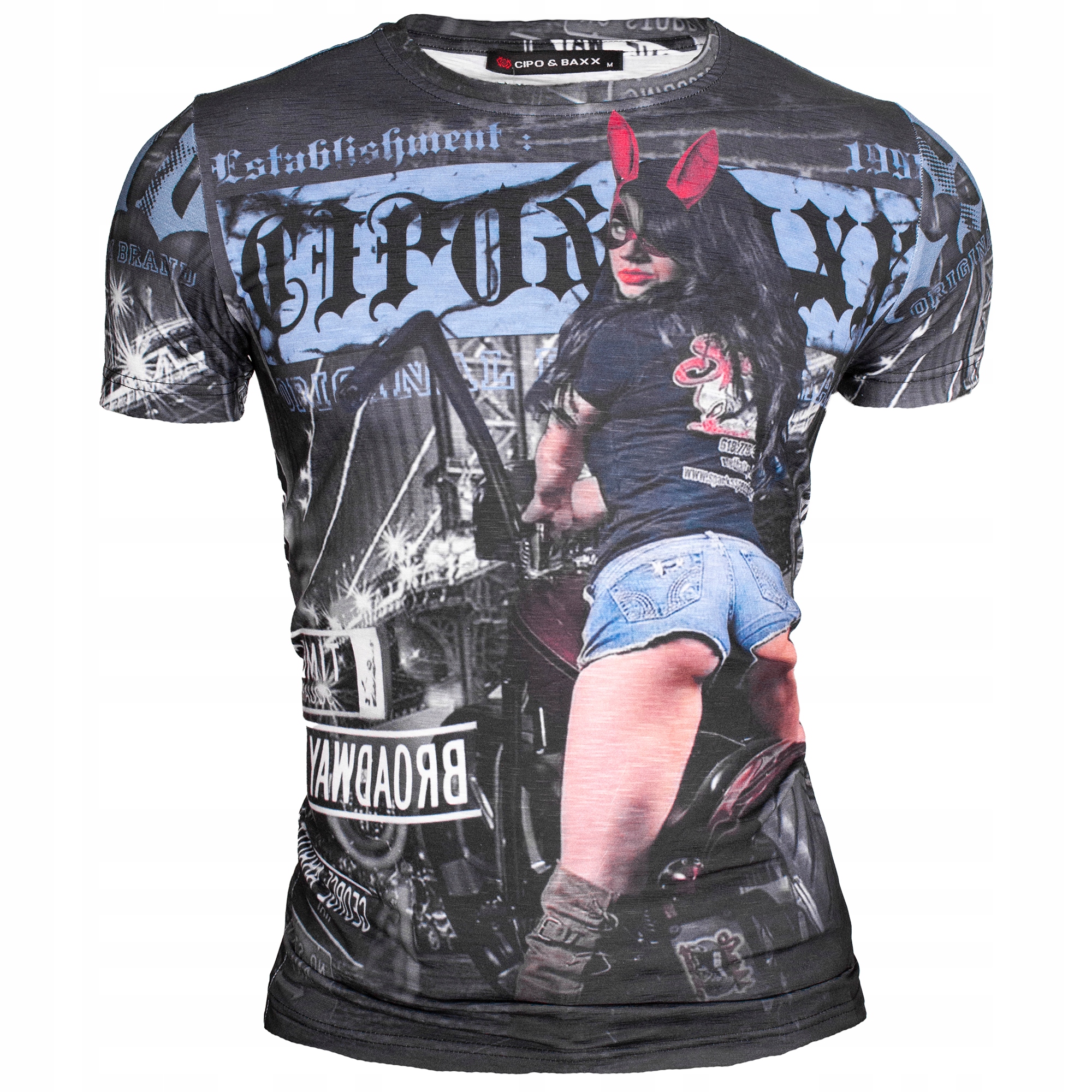 

T-shirt Cipo Baxx Męski New York Bad Girl