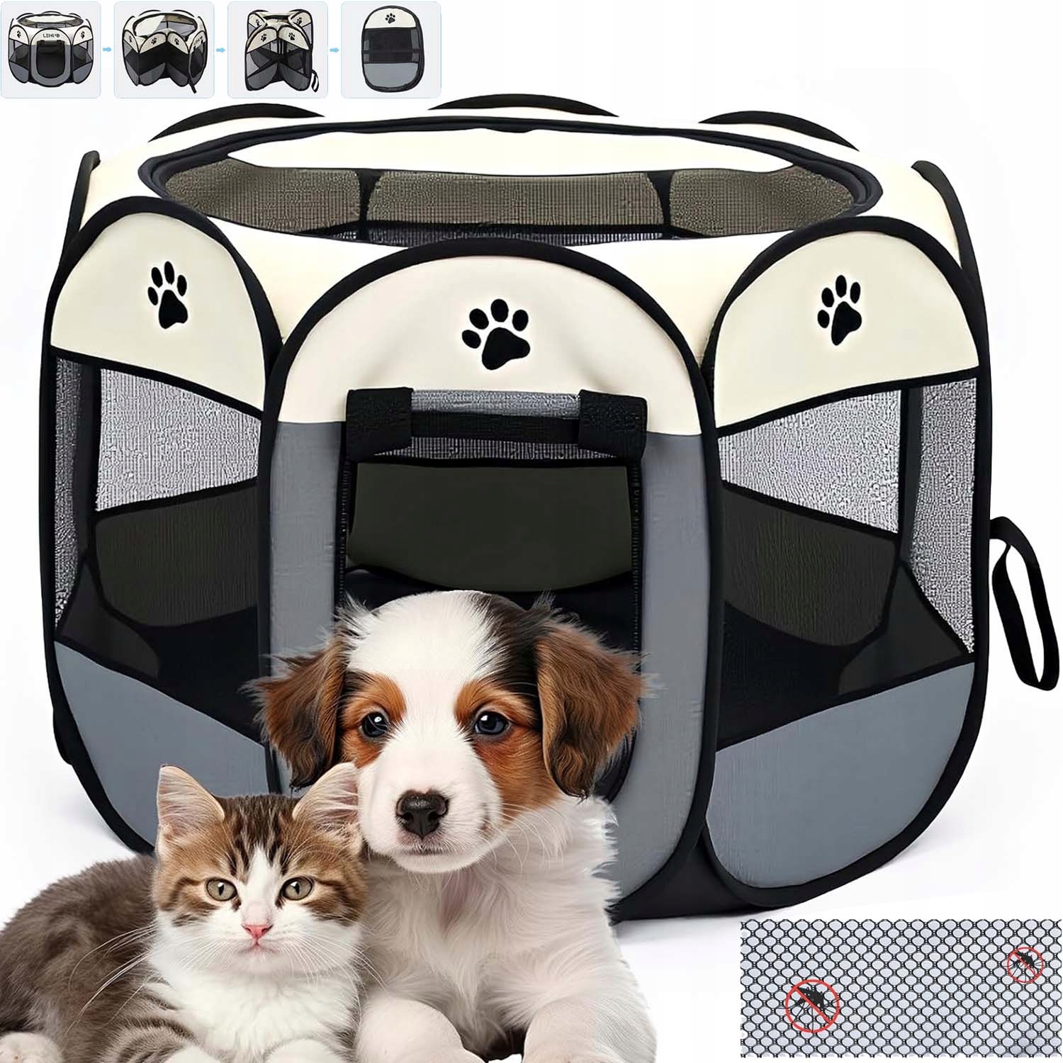 Kotec Velká Přenosná Skládací Pro Psa Kočku Zvířat Pelíšek 74X74X43 CM