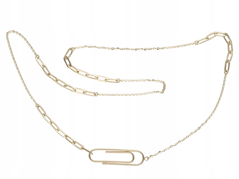 Zlatý řetízkový náhrdelník 585 s špendlíkem 4,25 g, módní vzor jako dárek 14kt