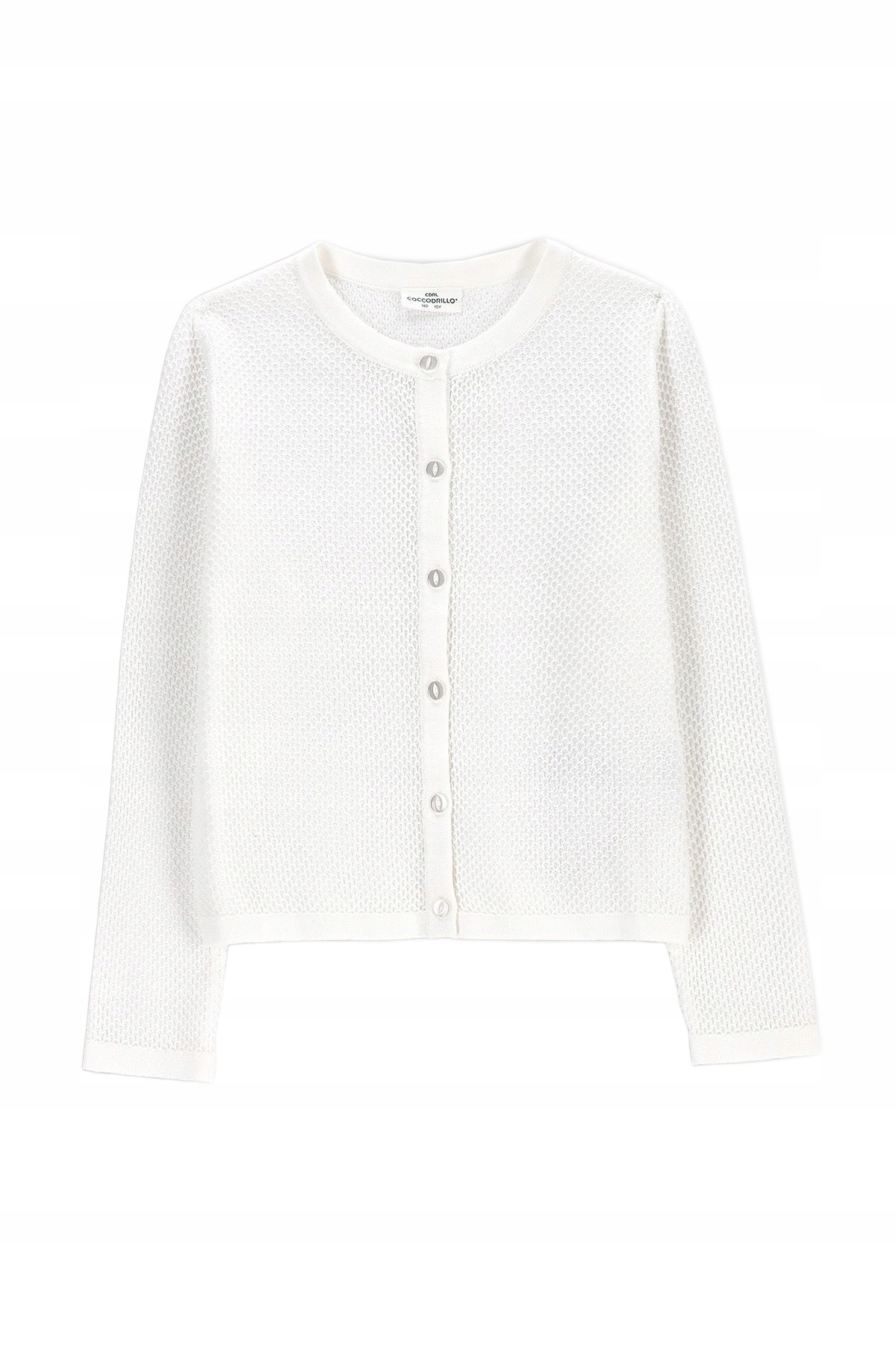 Sweter Rozpinany Dziewczęcy Elegancki Biały Komunia Coccodrillo WC6