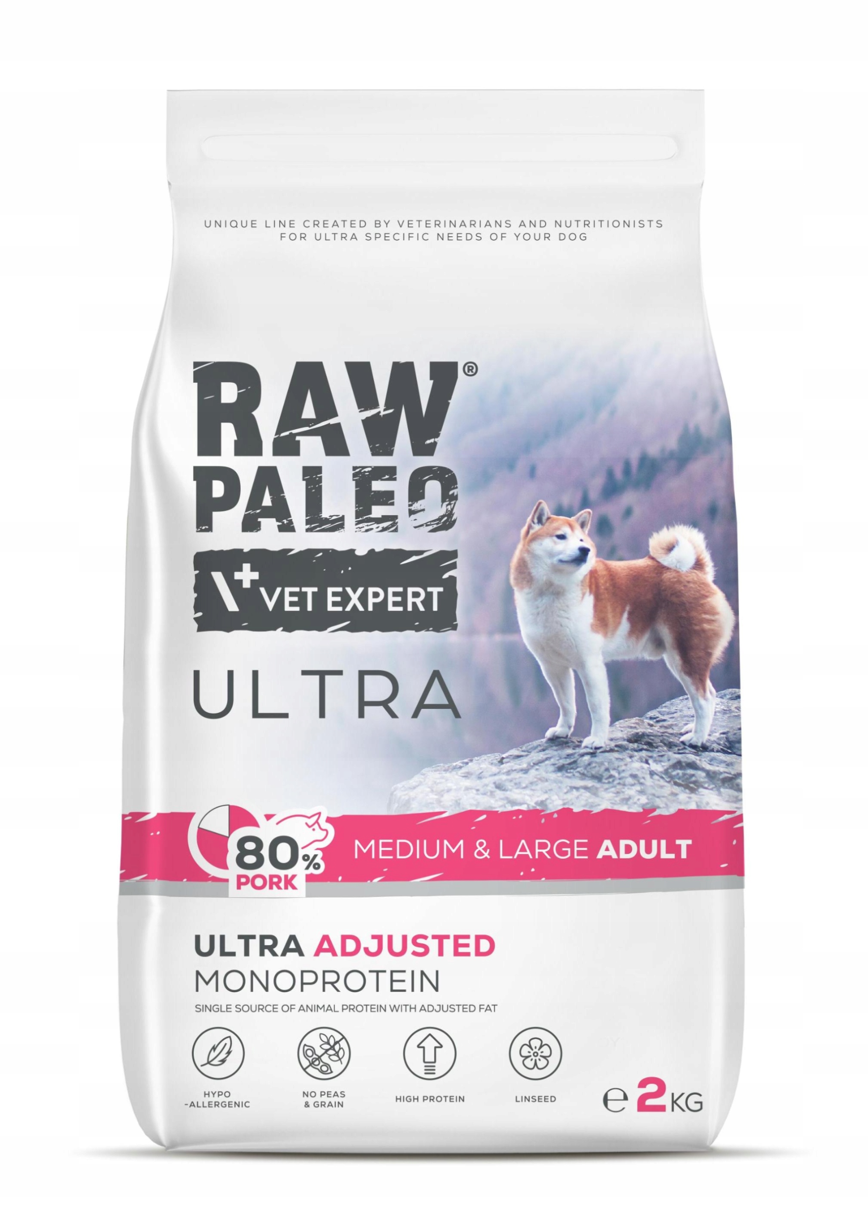 VetExpert Raw Paleo Ultra Pork M/L Adult 2kg