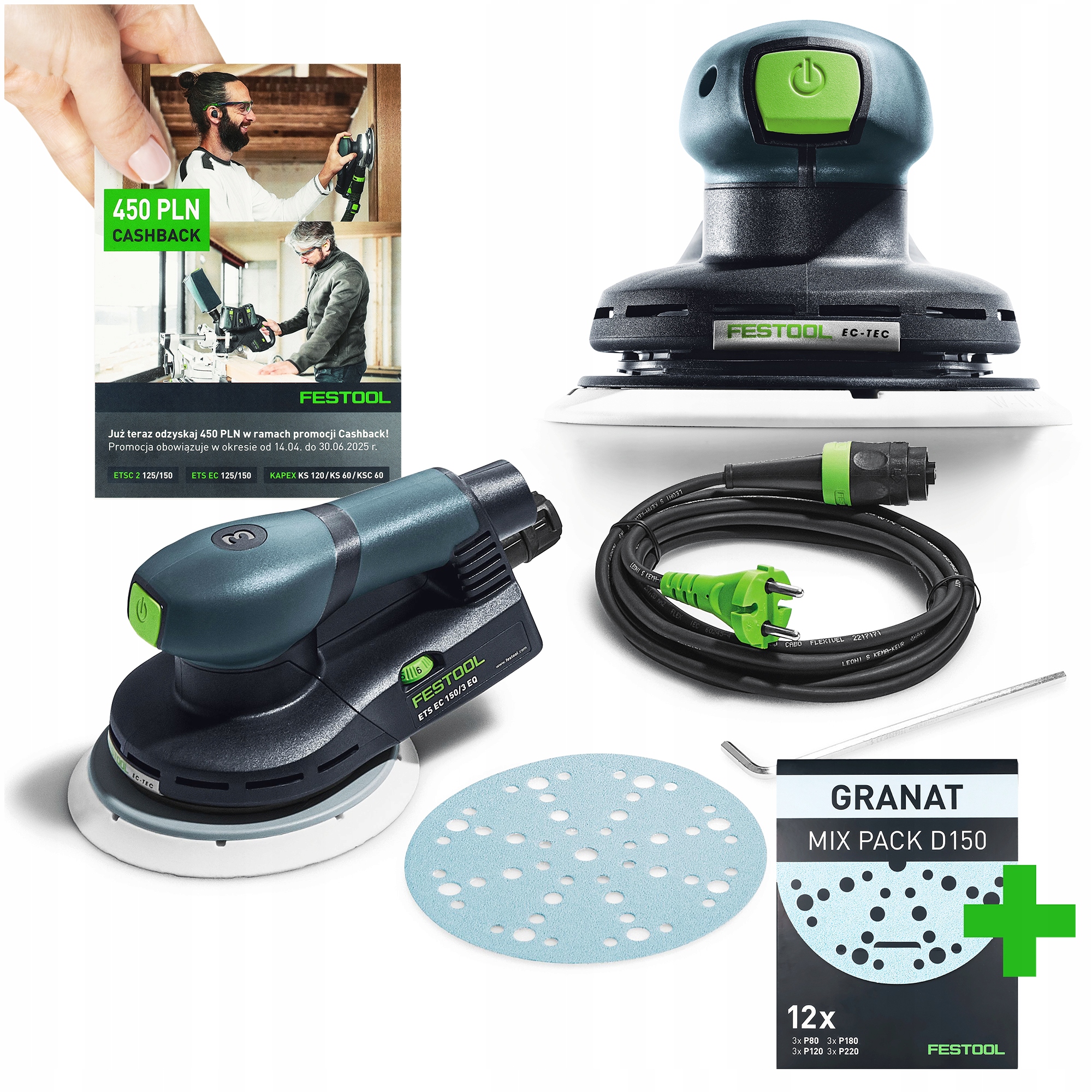 Excentrická Bruska Festool Ets Ec 150/3 Eq Ec-tec Vrácení Hotovosti 450 Pln