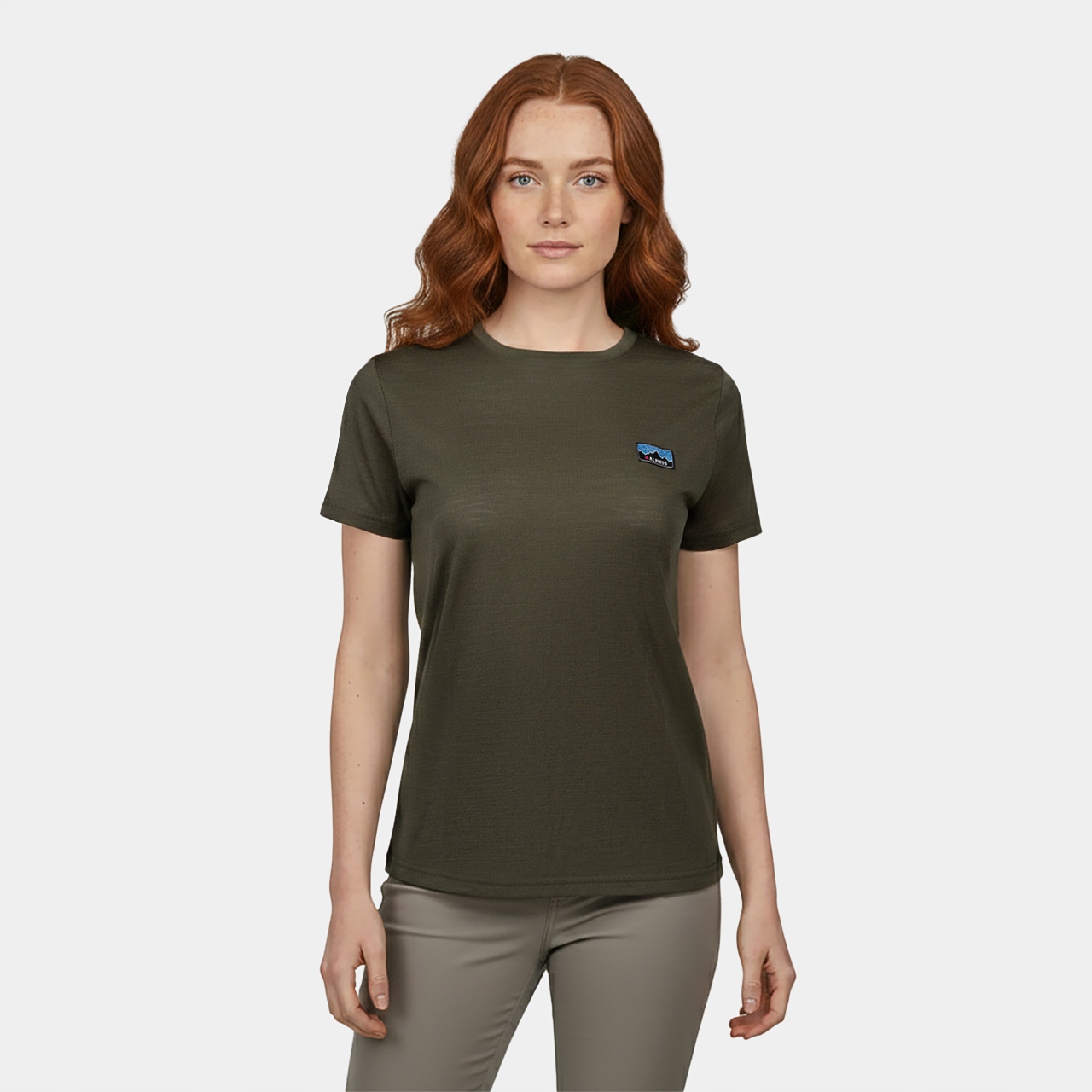 Koszulka damska merino Alpinus Otago khaki naturalna, oddychająca,termoreXS