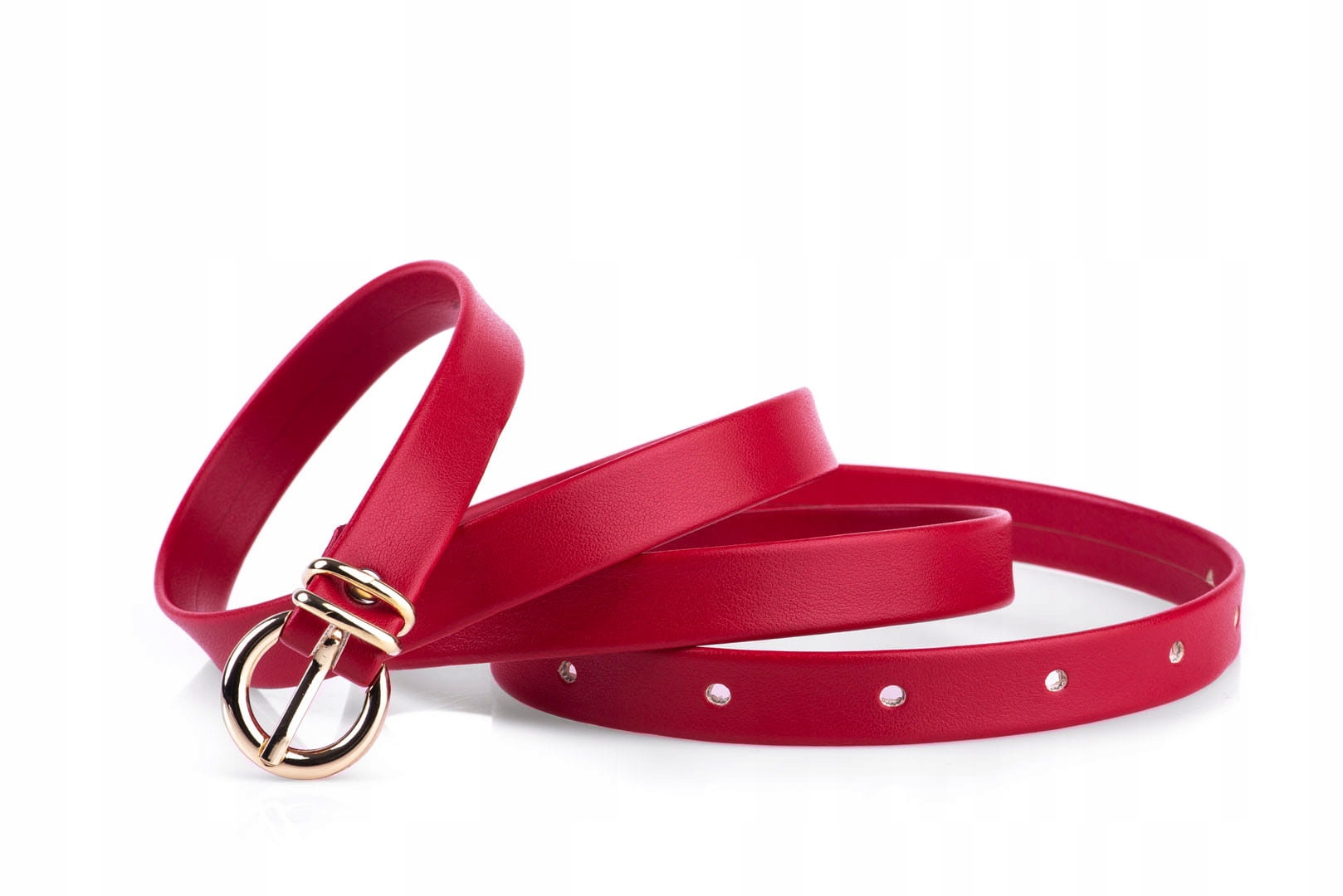 

Pasek damski klasyczny czerwony mat 1,5 cm