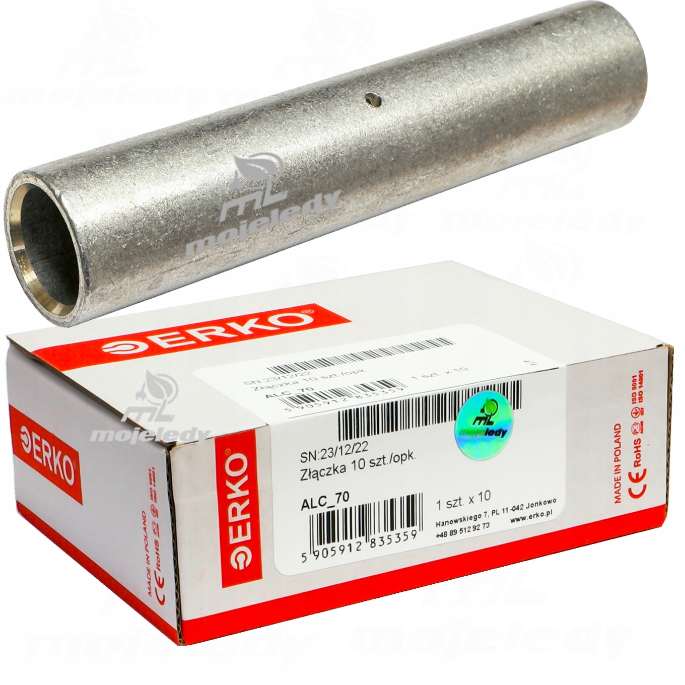 10x ALC 70 złączka mufa kablowa tulejka łącząca AL aluminiowa 70mm