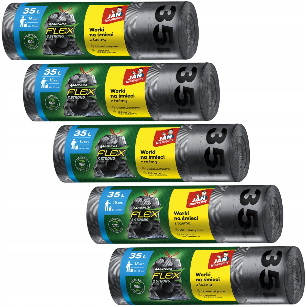WORKI NA ŚMIECI TAŚMA 35L LDPE 75SZT JAN NIEZBĘDNY