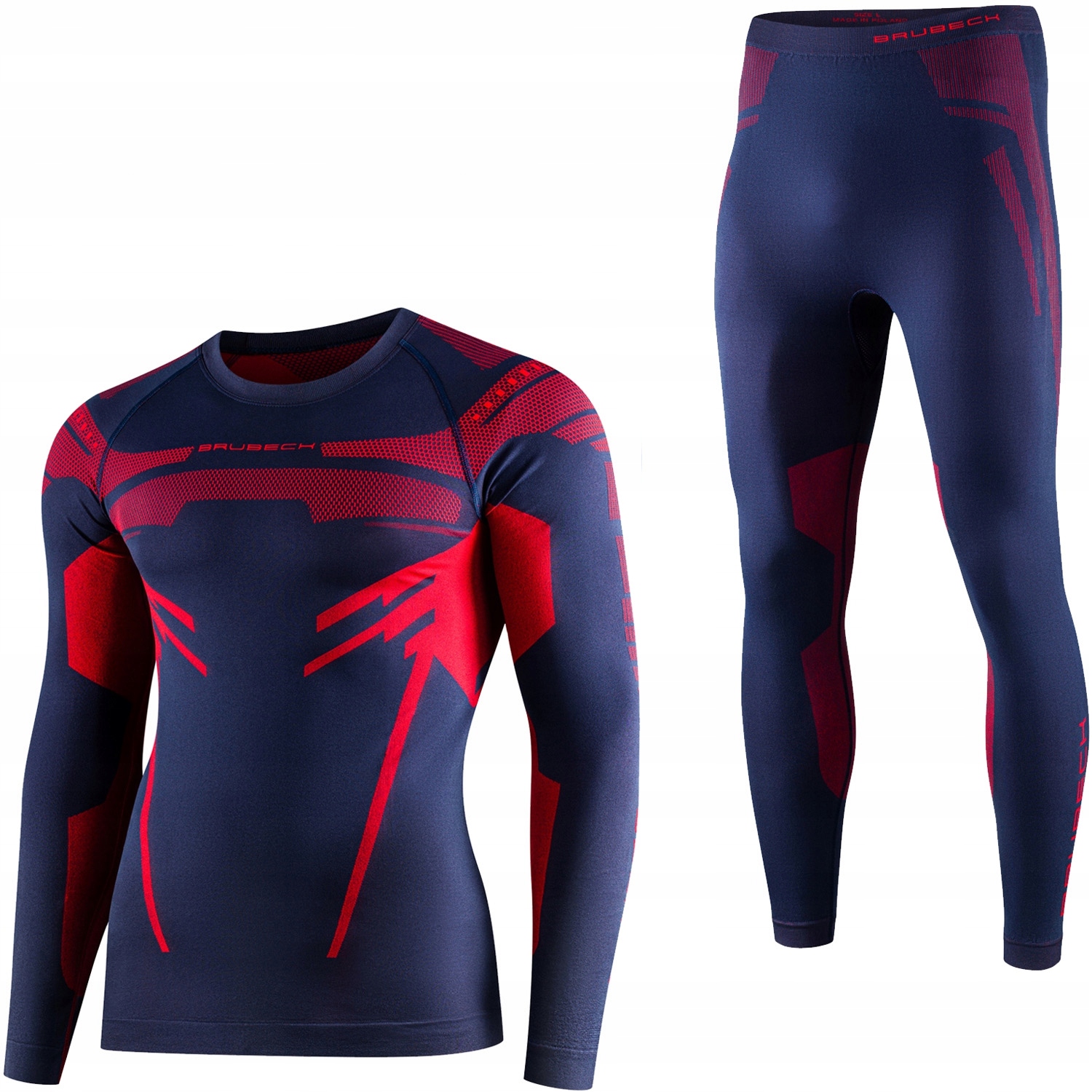 Zestaw Odzieży Termoaktywny Bluza Spodnie Brubeck Dry Męski Dark Blu/red XL