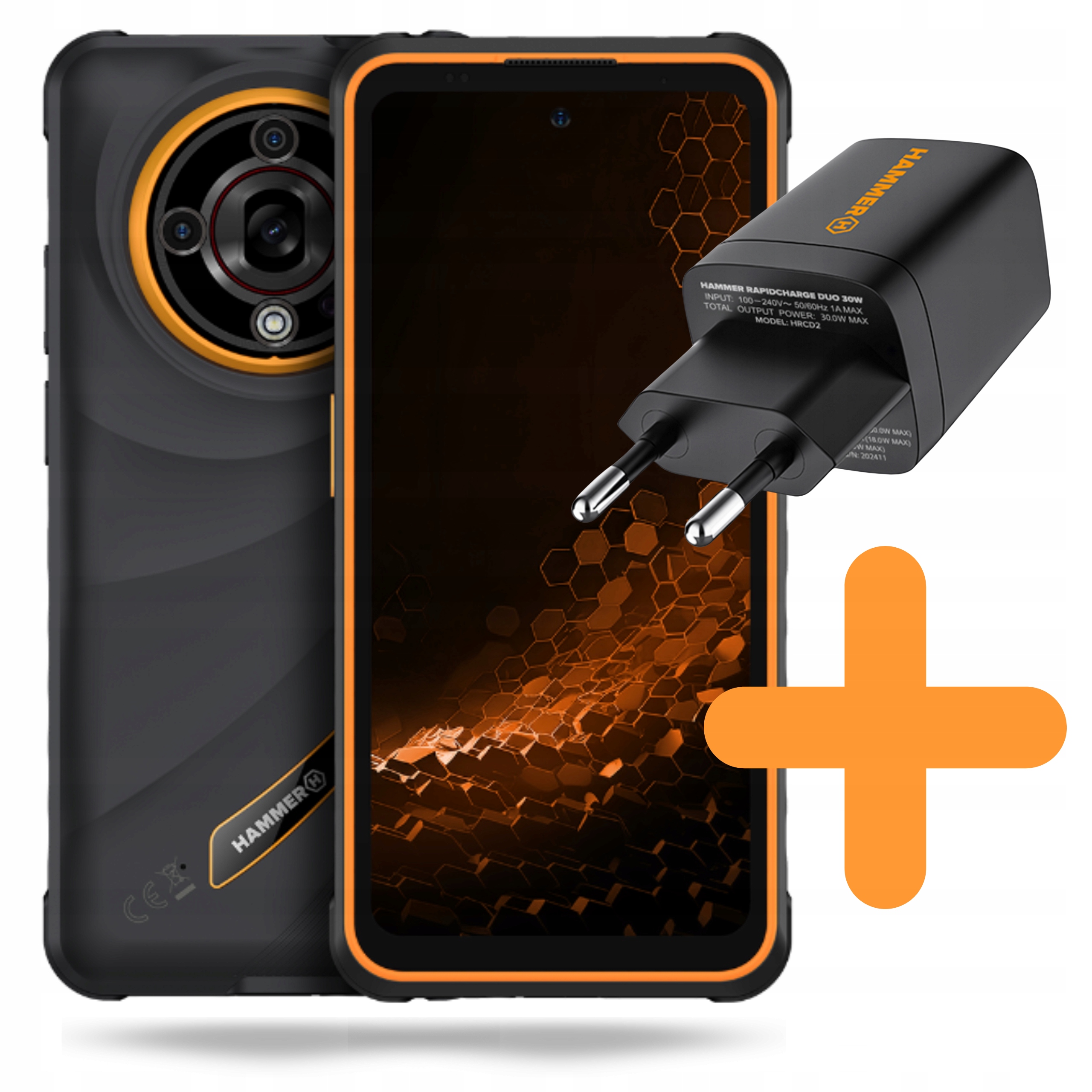 Smartfon Hammer Iron 6 5G 16/256GB Pancerny Wodoodporny Ładowarka Zestaw
