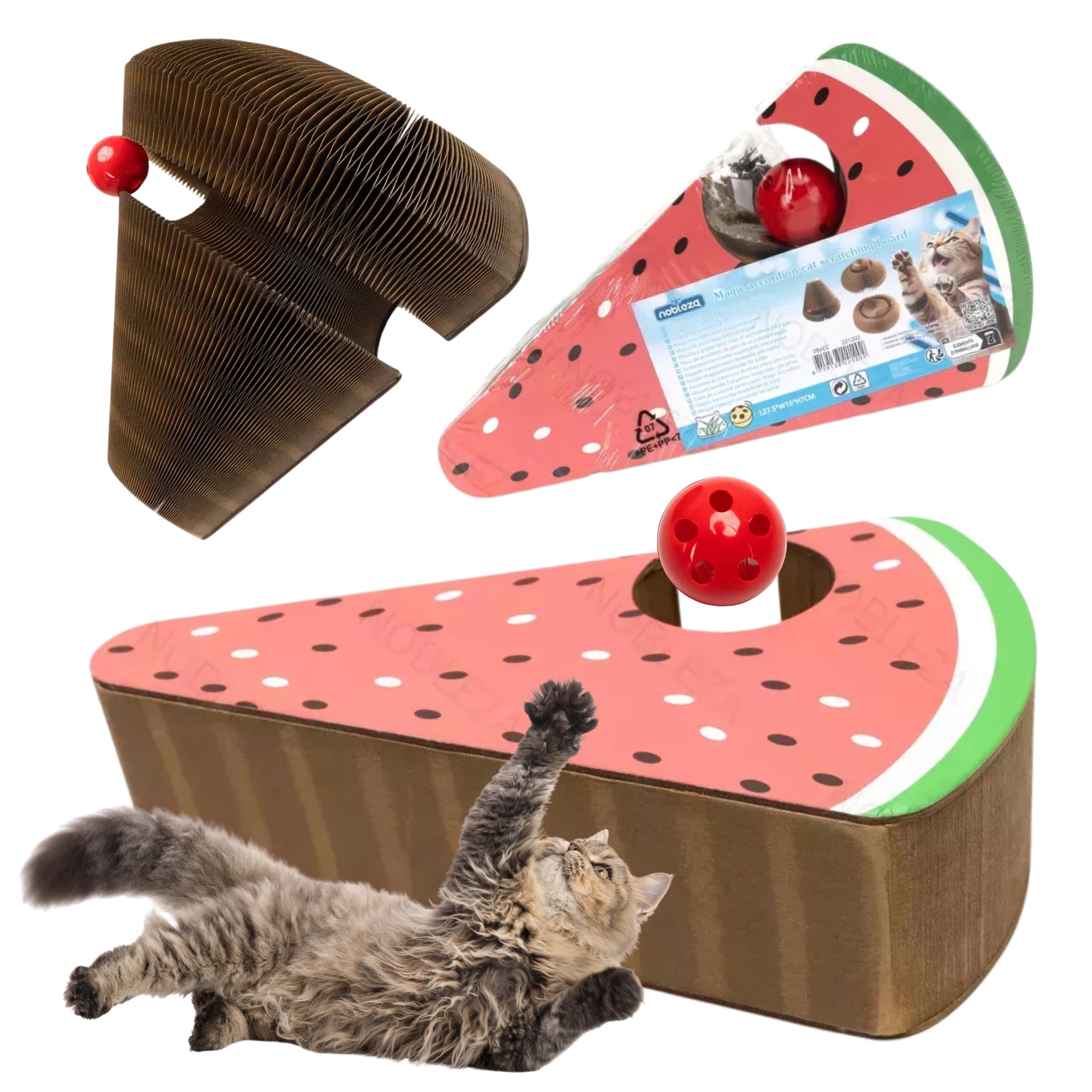 Levně Nízké škrabadlo Vlna, škrabací podložka Wesoły Pupil do 60 cm