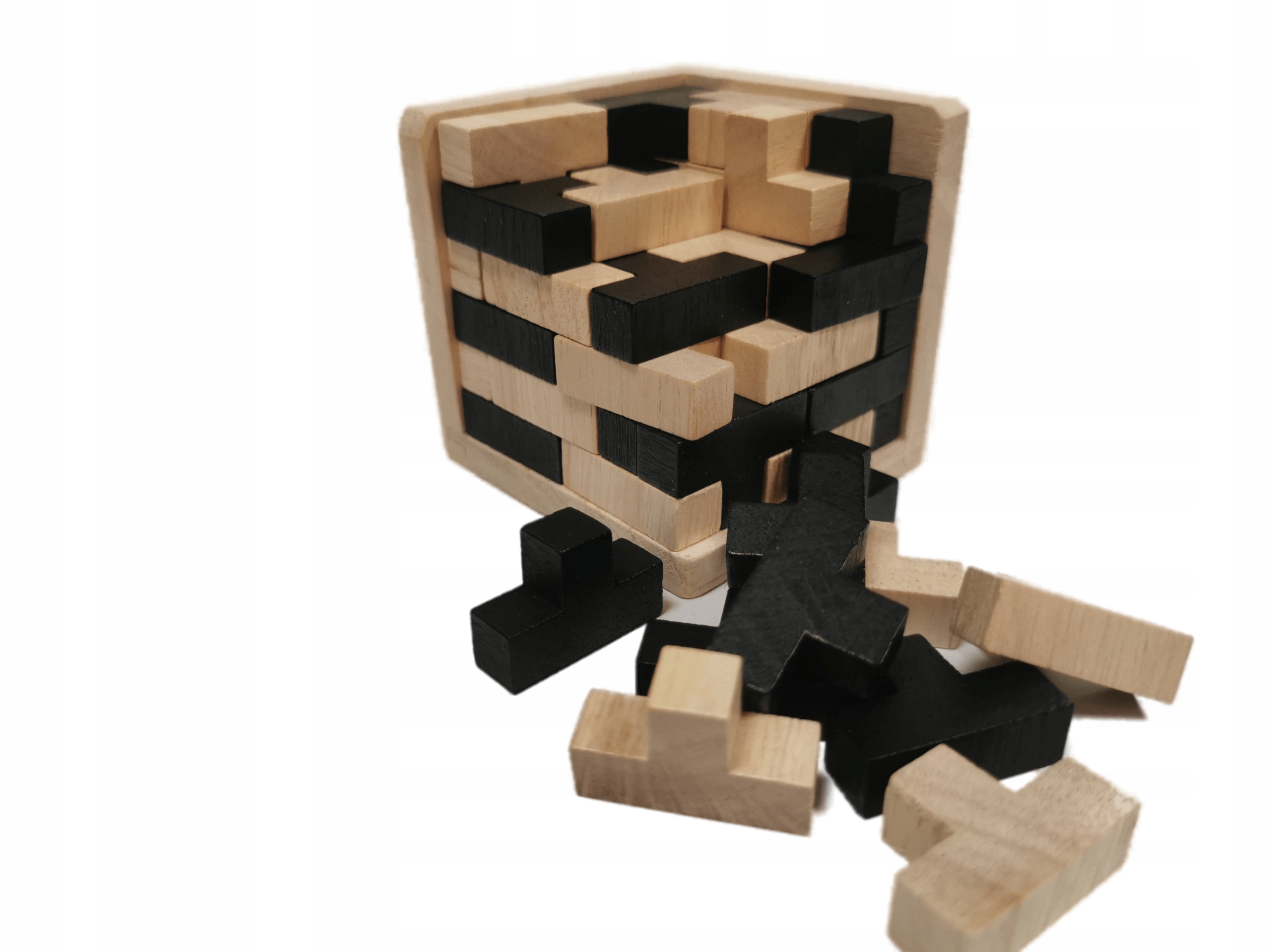 

Kostka logiczna układanka drewniana 3D