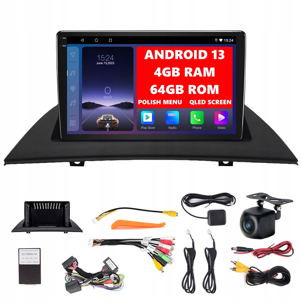 Radio Android 13 Bmw X3 E83 2003-2011 Carplay Android Auto Dsp Bt 4GB/64GB