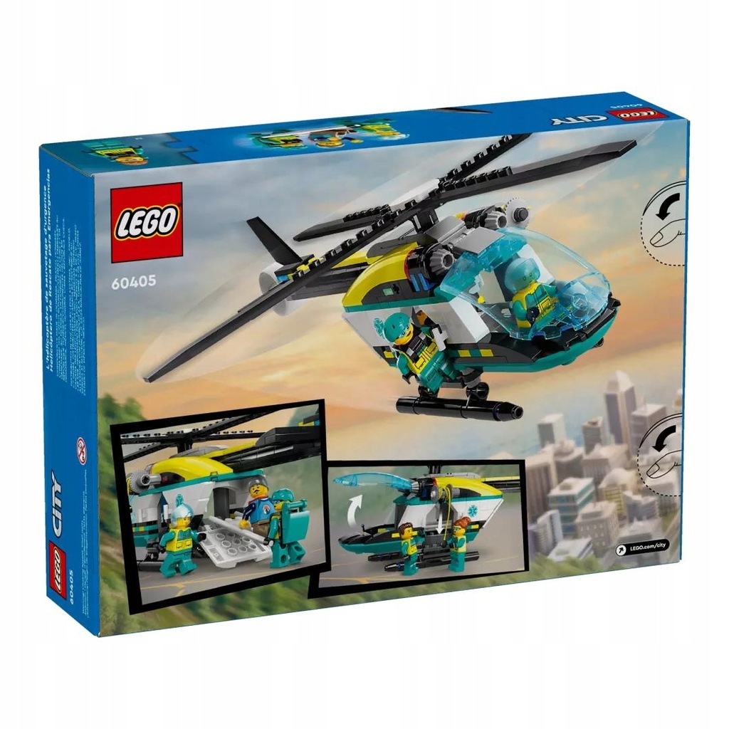 LEGO CITY HELIKOPTER RATUNKOWY KLOCKI FIGURKI PREZENT DLA DZIECI Nazwa zestawu LEGO CITY 60405 HELIKOPTER RATUNKOWY KLOCKI FIGURKI ZESTAW KLOCKÓW PREZENT