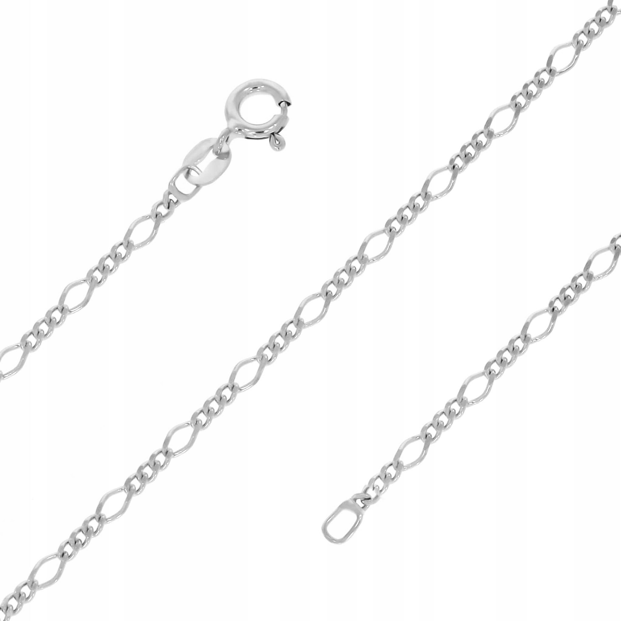 Stříbrný řetízek Figaro Piatta 50 cm, Stříbro 925