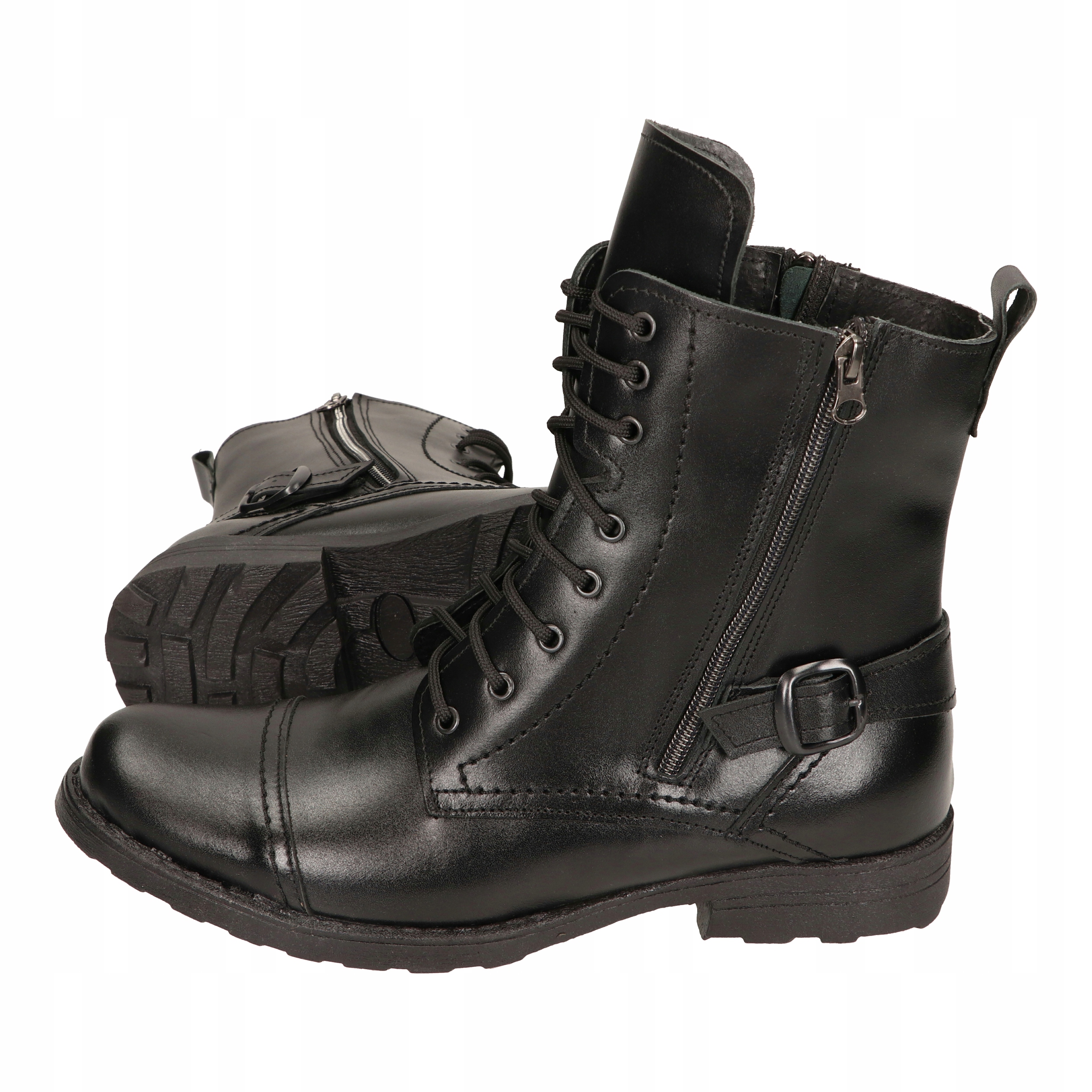 MESKIE SKÓRZANE CAŁOOCZNE SZTYBLETY MILITARNE MOTOCYKLOWE MEDARD R46 Rozmiar 46