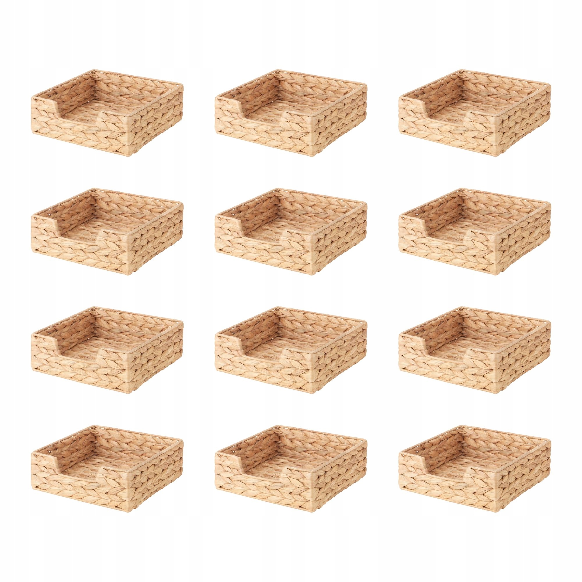 12 ks Ubrousek Cissan z vodního hyacintu 18x18 cm, ručně vyráběný