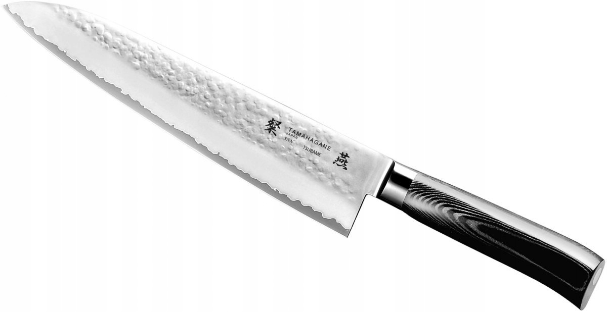 Nôž šéfa Tamahagane Tsubame Black 24 cm VG-5 micarta