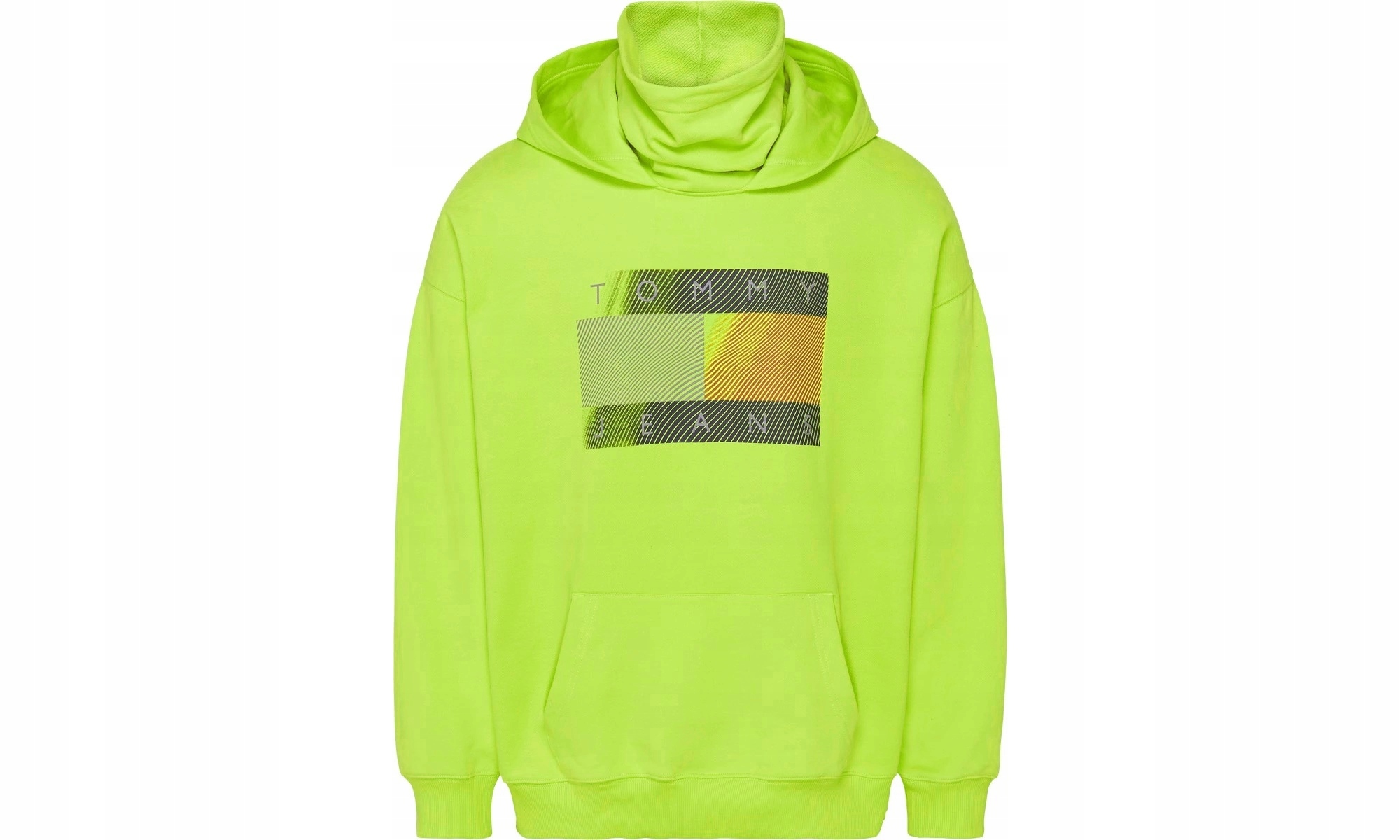 Tommy Hilfiger Bluza Kangurka Męska Z Kapturem Limonka S