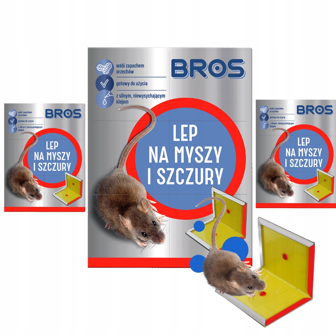 PUŁAPKA LEPOWA KLEJ LEP SZCZURY MYSZY BROS pakiet