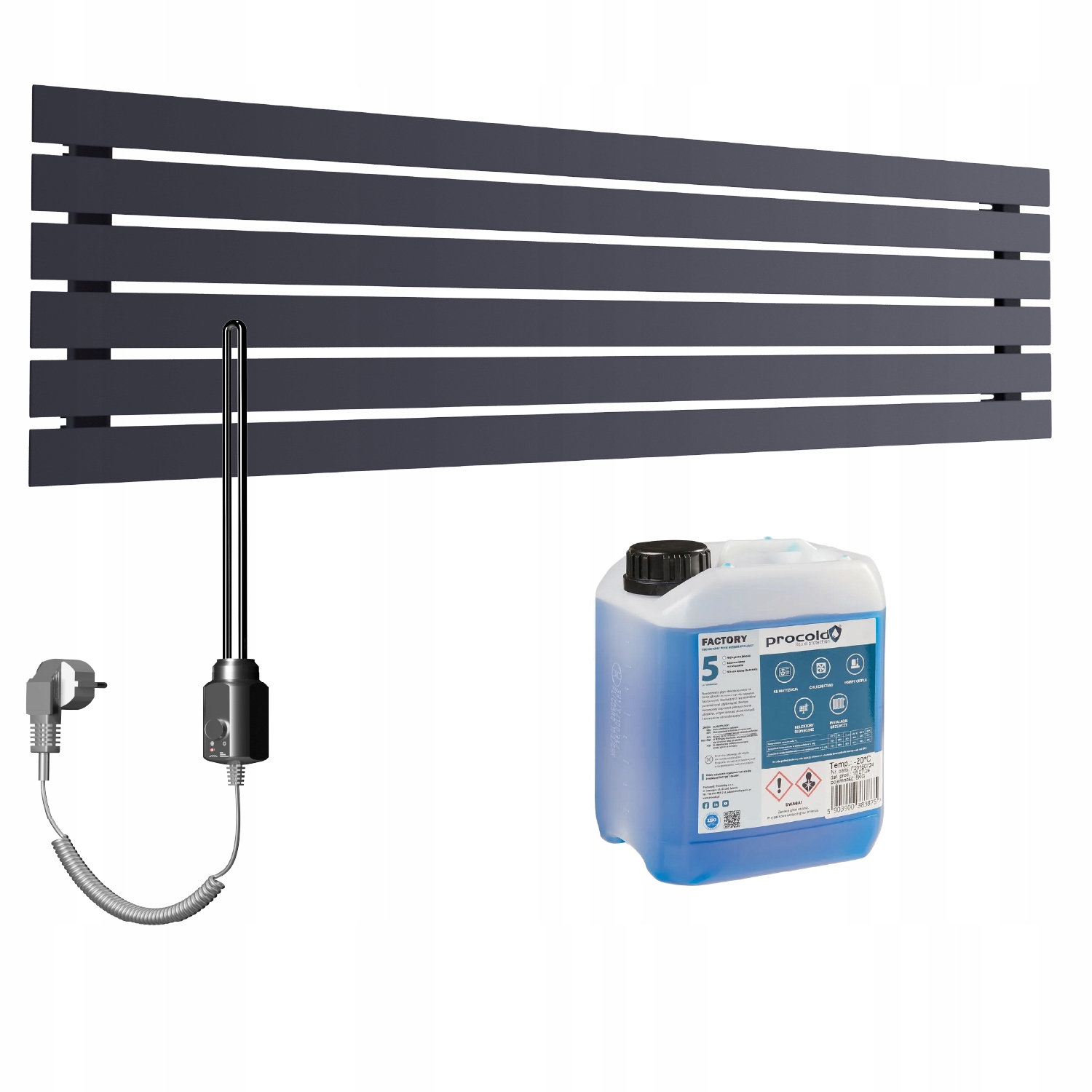 Set Horizontální elektrický ohřívač Bello 45x120 Grafit