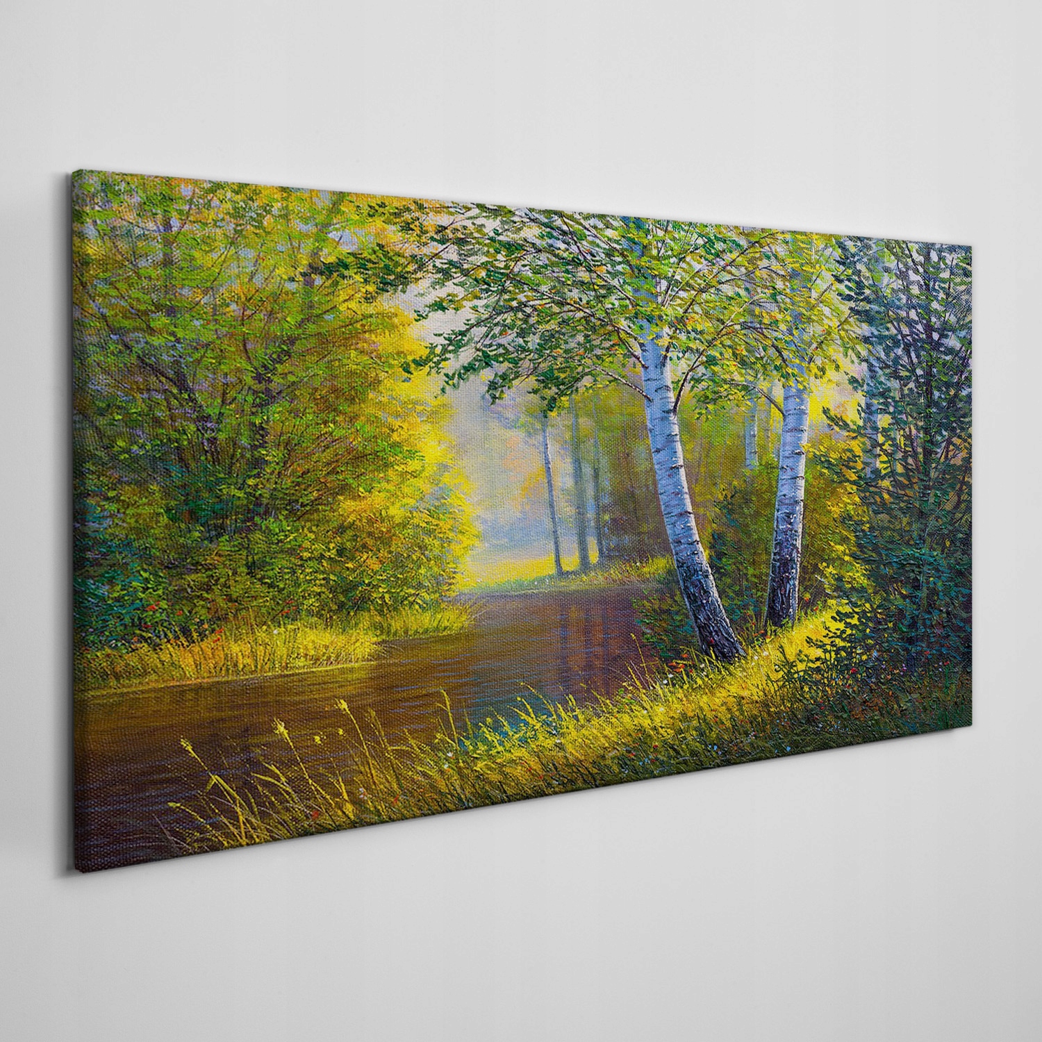 

Obraz na płótnie Las kwiaty rzeka przyroda 120x60