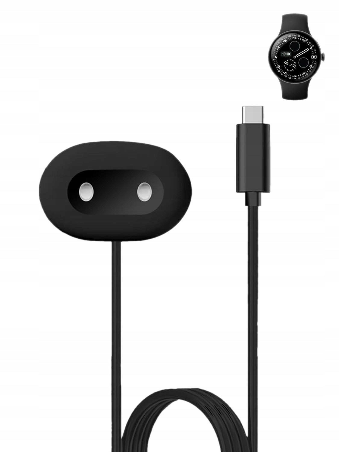 Černý Kabel Usb-c Typ C Magnetická Nabíječka Pro Google Pixel Watch 4 1 M