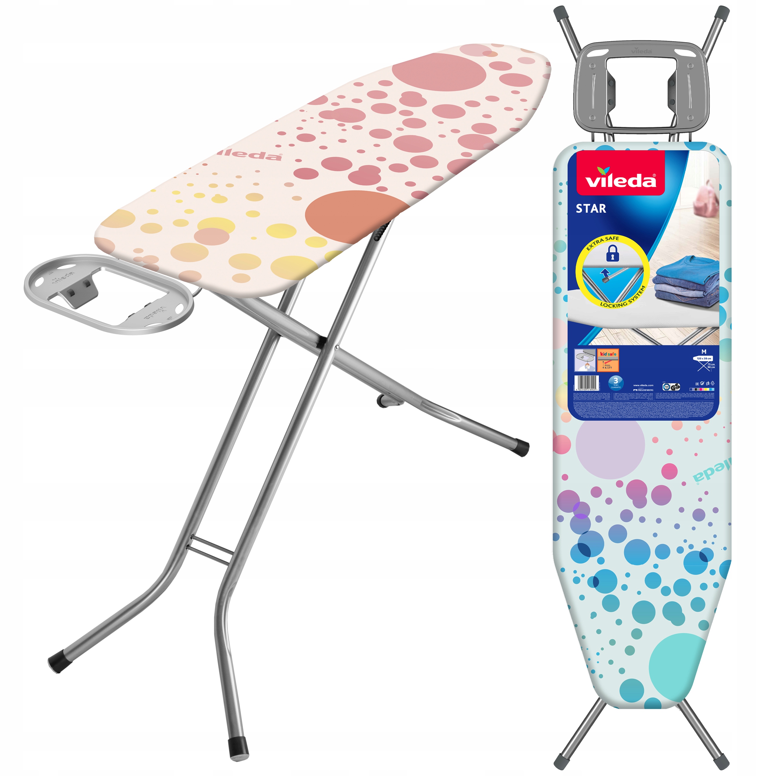 STANDARDOWA DESKA DO PRASOWANIA Vileda Star 120x38 CM MAŁA STANDAROWA