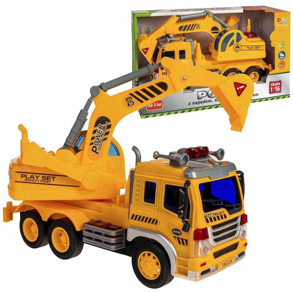 

Pojazd Auto Koparka Światło-dźwięk Czerpak 1:16