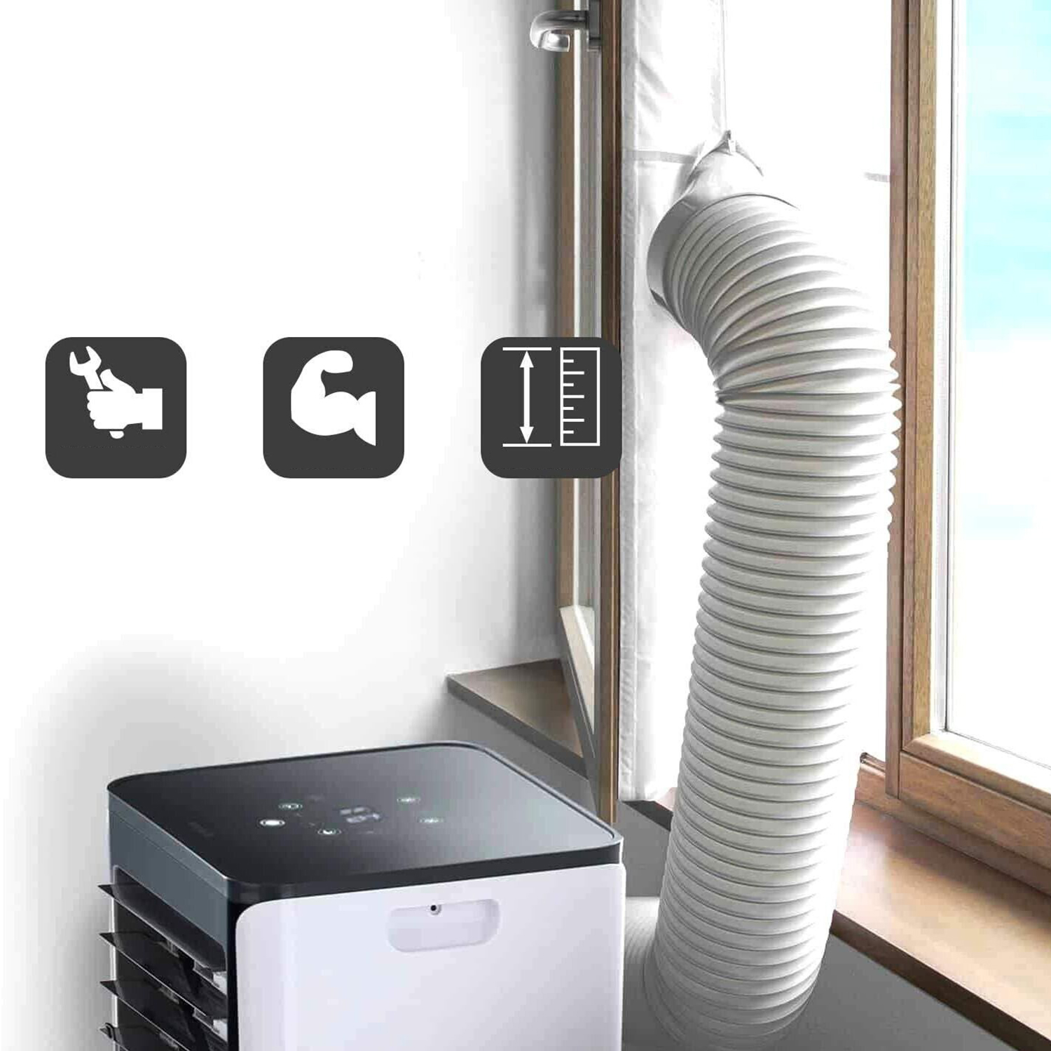 WĄŻ PRZEDŁUŻENIE ELASTYCZNEGO KLIMATYZATOR RURA WYLOTOWA POWIETRZA 150CM Rodzaj kanał elastyczny