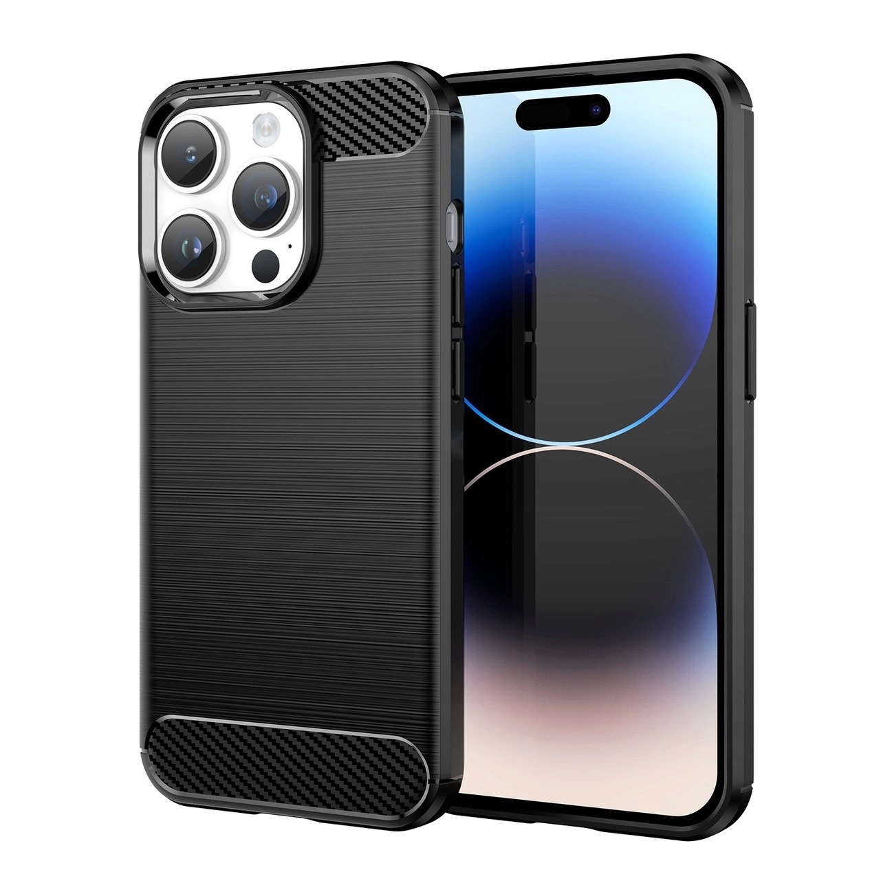 Carbon Case etui iPhone 14 Pro Max żelowy pokrowiec na tył czarny