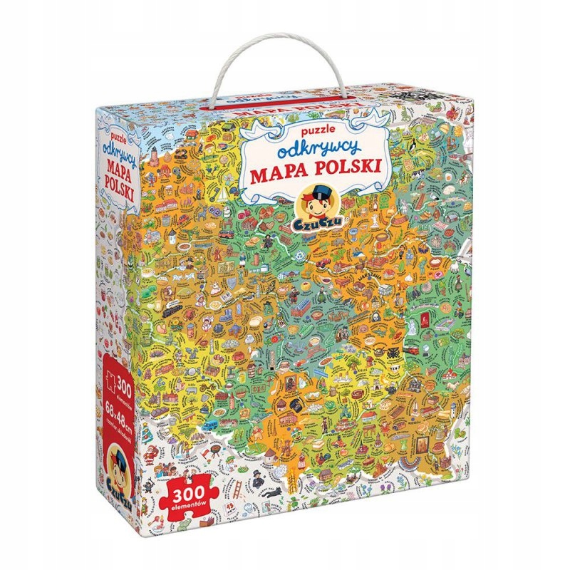 CzuCzu Puzzle odkrywcy Mapa Polski 300 el