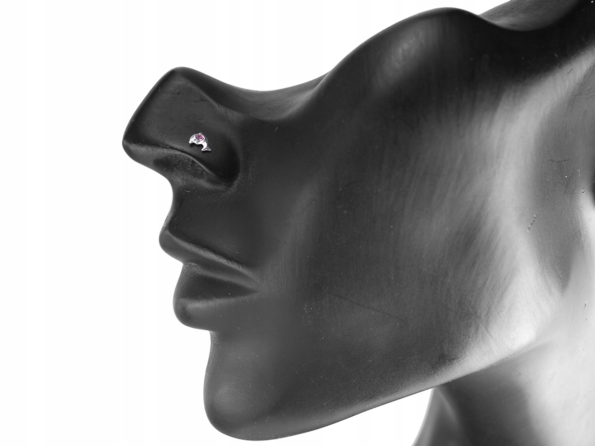 VERSIL - kolczyk do nosa nos delfinek SREBRO 0,925 Zapięcie bez zapięcia