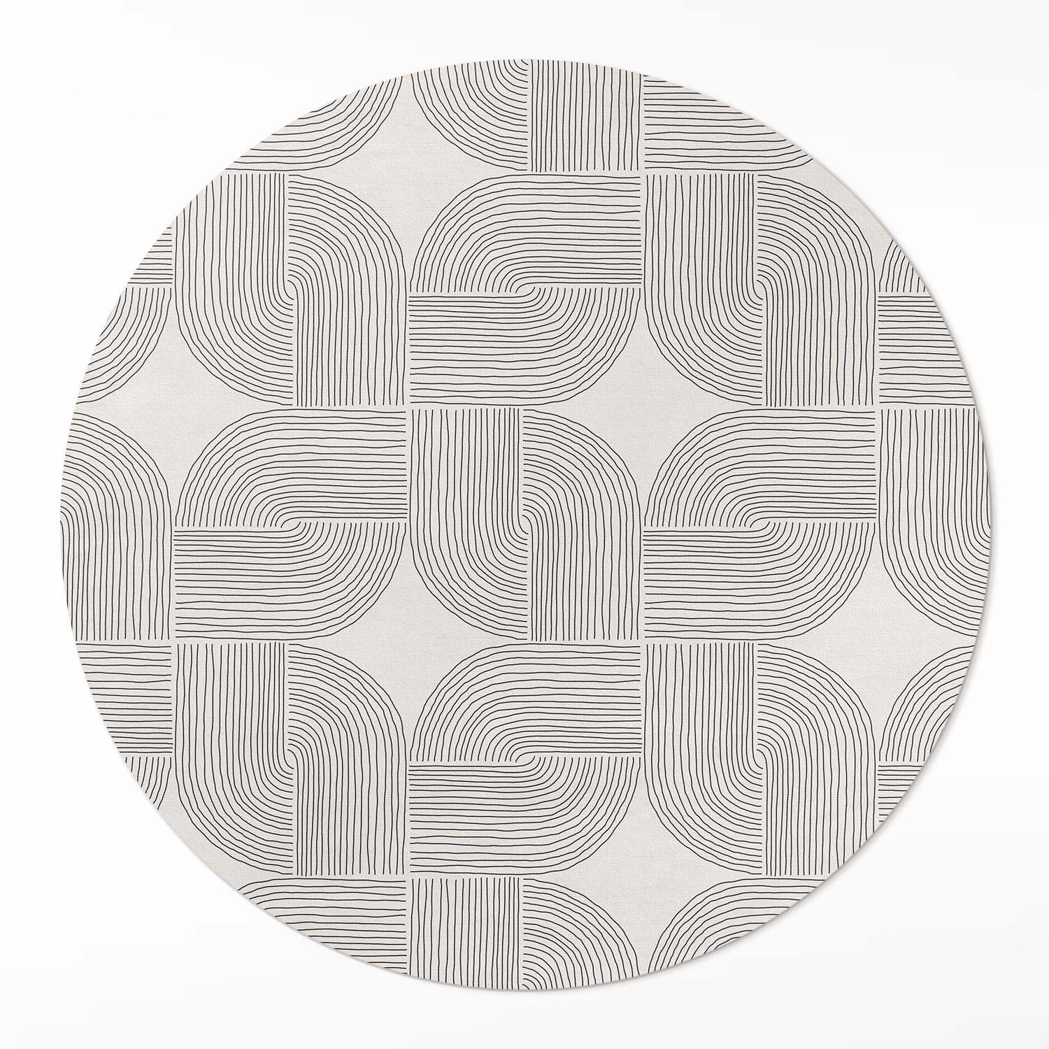 Okrúhly koberec Vinyl do domu Lineárny vrkoč ozdobný vintage vzor ⌀ 110 cm