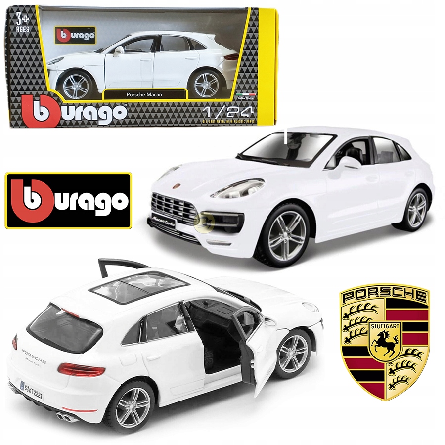 Auto Porsche Macan 1:24 Model Bburago 18-21077 Bílá XXX