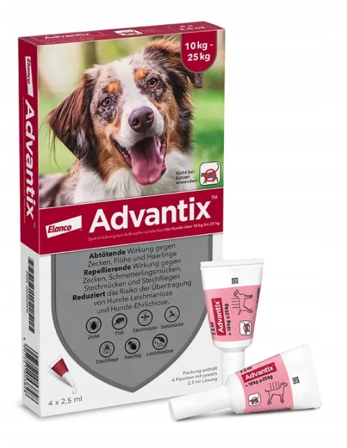 Elanco Advantix Krople Na Kleszcze Psów 10-25kg 4x2,5ml