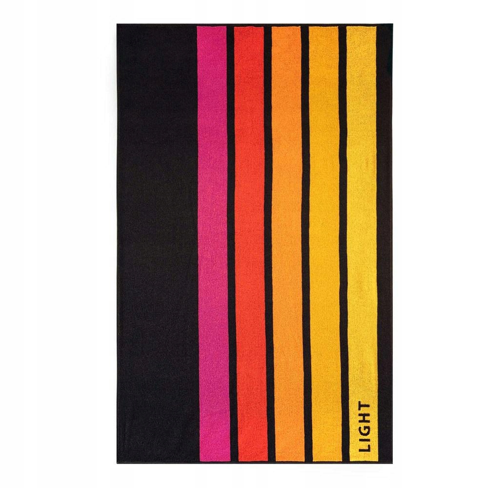 Plážový ručník 100x160 Light černý, vícebarevný, bavlněné froté pruhy