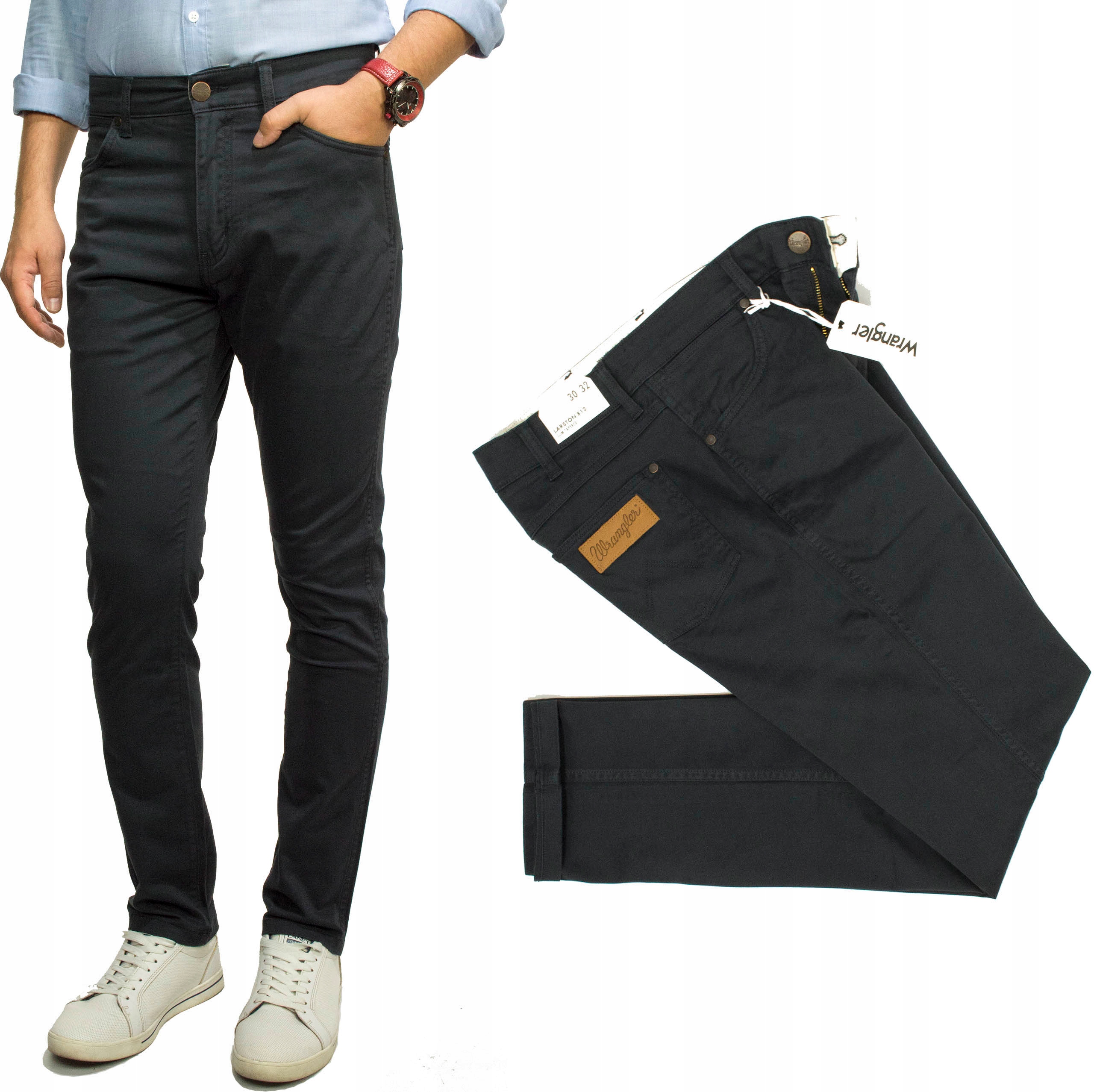 Wrangler Larston Dark Navy pánské slim džíny W30 L32
