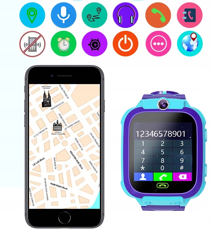 SMARTWATCH Zegarek dziecięcy GRY - 3 kolory Model SMARTWATCH 09889